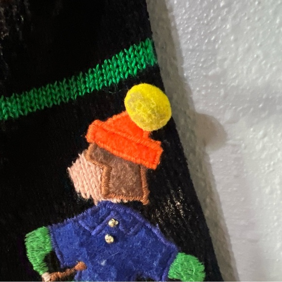 SHARON YOUNG Black Sweater Vest Birds Ducks Swan Women S Embroidered VNTG Button - Picture 7 of 7